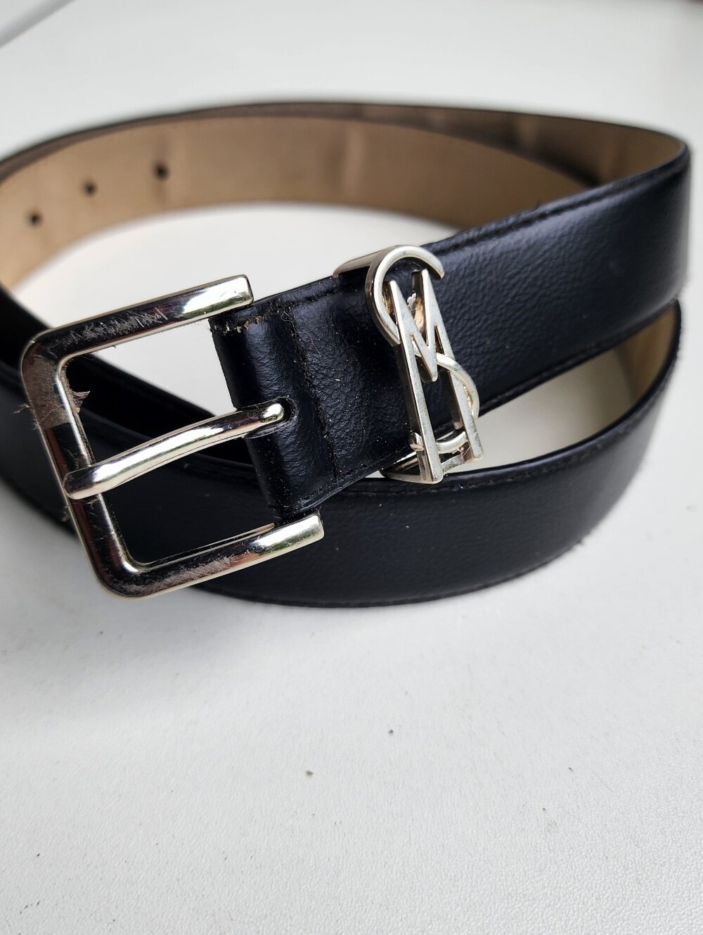 SM Women's Leather Belt Fashion Soft Faux Leather Waist Belts Dress Black L